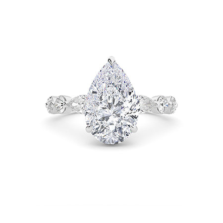 Pear LG Diamond Ring in Rose Gold - BH Diamond Center Antwerp