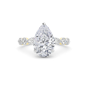 Pear LG Diamond Ring in Rose Gold - BH Diamond Center Antwerp