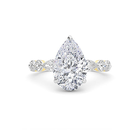 Pear LG Diamond Ring in Rose Gold - BH Diamond Center Antwerp