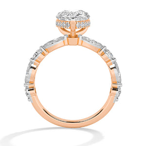 Pear LG Diamond Ring in Rose Gold - BH Diamond Center Antwerp