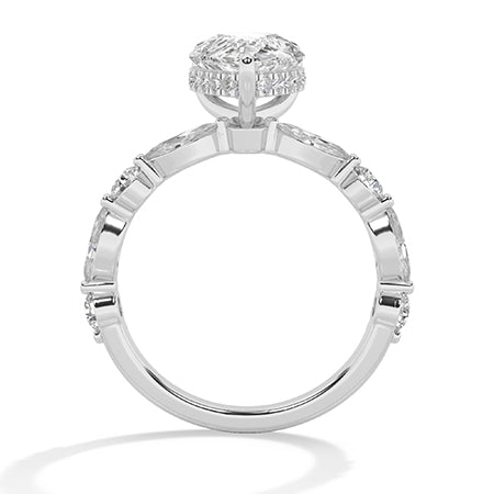 Pear LG Diamond Ring in Yellow Gold - BH Diamond Center Antwerp