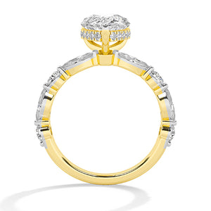 Pear LG Diamond Ring in Rose Gold - BH Diamond Center Antwerp