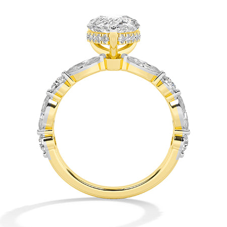 Pear LG Diamond Ring in Rose Gold - BH Diamond Center Antwerp
