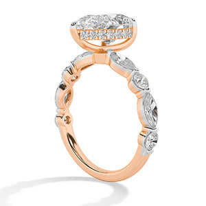Pear LG Diamond Ring in Rose Gold - BH Diamond Center Antwerp