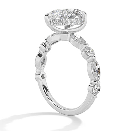 Pear LG Diamond Ring in Rose Gold - BH Diamond Center Antwerp