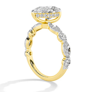 Pear LG Diamond Ring in Rose Gold - BH Diamond Center Antwerp