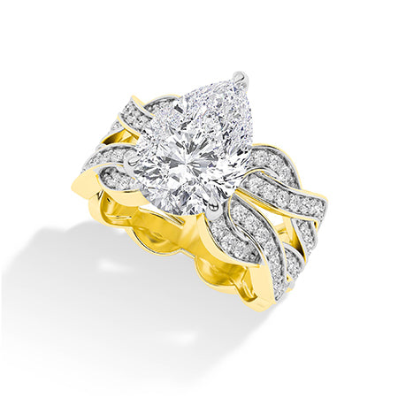 Peer LG diamanten ring in Geelgoud - BH Diamond Center Antwerpen