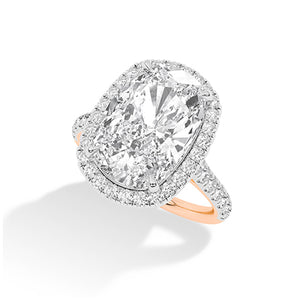 Cushion LG Diamond Ring in Rose Gold - BH Diamond Center Antwerp