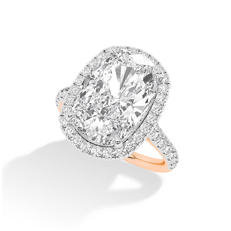 Cushion LG Diamond Ring in Rose Gold - BH Diamond Center Antwerp