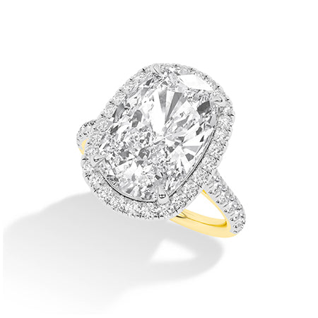 Cushion LG Diamond Ring in Rose Gold - BH Diamond Center Antwerp