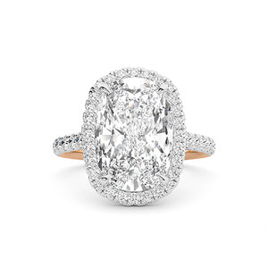 Cushion LG Diamond Ring in Rose Gold - BH Diamond Center Antwerp