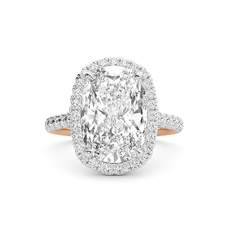 Cushion LG Diamond Ring in Rose Gold - BH Diamond Center Antwerp