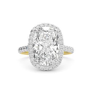 Cushion LG Diamond Ring in Rose Gold - BH Diamond Center Antwerp