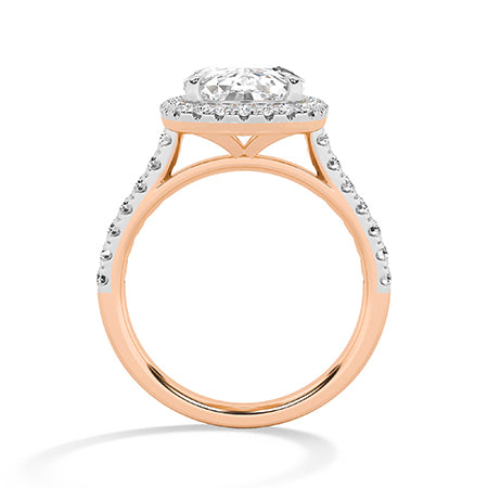 Cushion LG Diamond Ring in Rose Gold - BH Diamond Center Antwerp