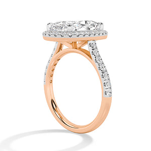 Cushion LG Diamond Ring in Rose Gold - BH Diamond Center Antwerp
