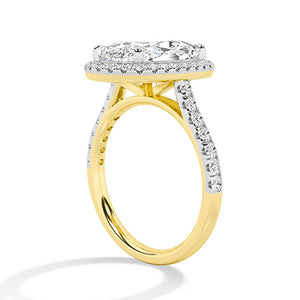 Cushion LG Diamond Ring in Rose Gold - BH Diamond Center Antwerp