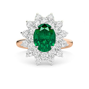 Round Lab-Grown Diamond Ring 18K Gold - Rose Gold Down