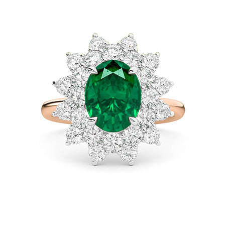 Round Lab-Grown Diamond Ring 18K Gold - Rose Gold Down