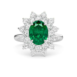 Round Lab-Grown Diamond Ring 18K Gold - White Gold Down