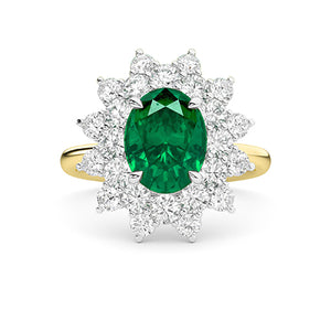 Round Lab-Grown Diamond Ring 18K Gold - Yellow Gold Down