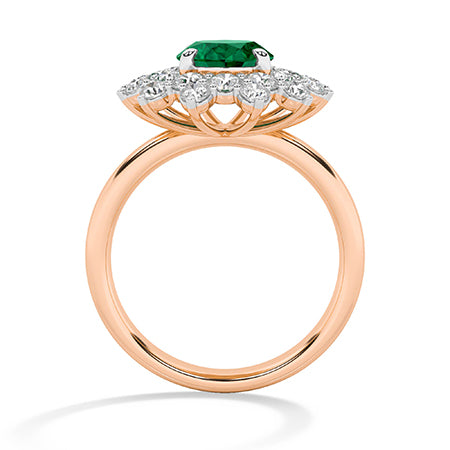 Round Lab-Grown Diamond Ring 18K Gold - Rose Gold Front