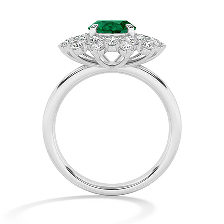Round Lab-Grown Diamond Ring 18K Gold - White Gold Front