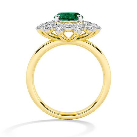Round Lab-Grown Diamond Ring 18K Gold - Yellow Gold Front