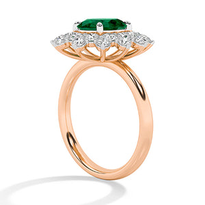 Round Lab-Grown Diamond Ring 18K Gold - Rose Gold Side