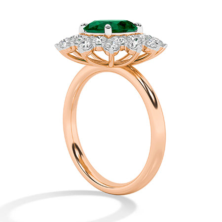 Round Lab-Grown Diamond Ring 18K Gold - Rose Gold Side