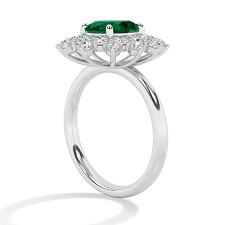 Round Lab-Grown Diamond Ring 18K Gold - White Gold Side