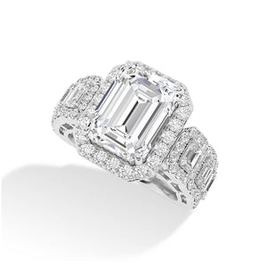 Bague en diamant LG radiant en or rose - BH Diamond Center Anvers