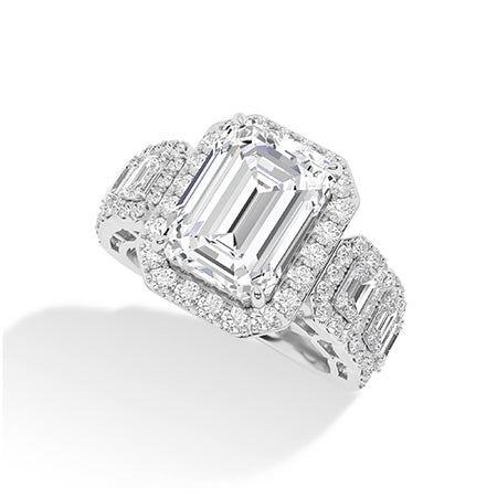 Bague en diamant LG radiant en or rose - BH Diamond Center Anvers