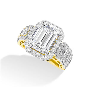 Bague en diamant LG radiant en or rose - BH Diamond Center Anvers