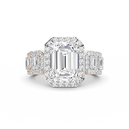 Bague en diamant LG radiant en or rose - BH Diamond Center Anvers