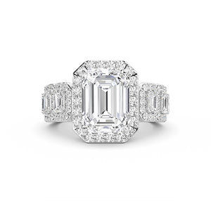Bague en diamant LG radiant en or rose - BH Diamond Center Anvers