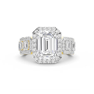 Bague en diamant LG radiant en or rose - BH Diamond Center Anvers