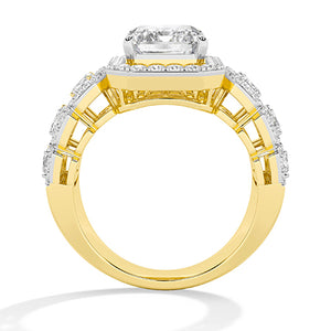 Bague en diamant LG radiant en or rose - BH Diamond Center Anvers