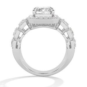Bague en diamant LG radiant en or jaune - BH Diamond Center Anvers