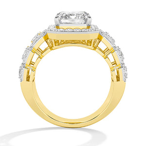 Bague en diamant LG radiant en or rose - BH Diamond Center Anvers