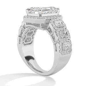Bague en diamant LG radiant en or rose - BH Diamond Center Anvers