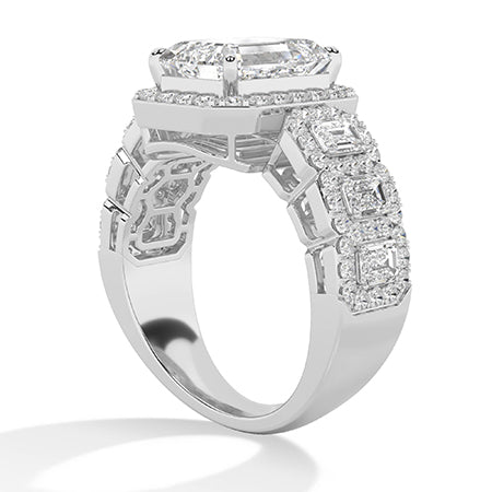 Bague en diamant LG radiant en or rose - BH Diamond Center Anvers
