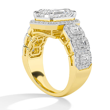 Bague en diamant LG radiant en or rose - BH Diamond Center Anvers