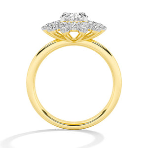 Round LG Diamond Ring in Yellow Gold - BH Diamond Center Antwerp