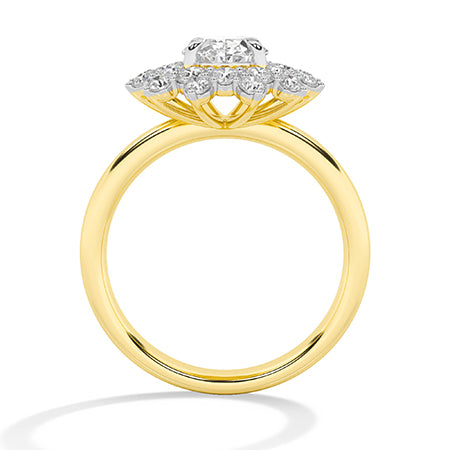 Round LG Diamond Ring in Yellow Gold - BH Diamond Center Antwerp