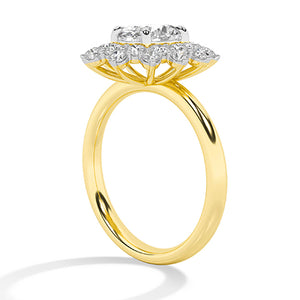 Round LG Diamond Ring in Yellow Gold - BH Diamond Center Antwerp