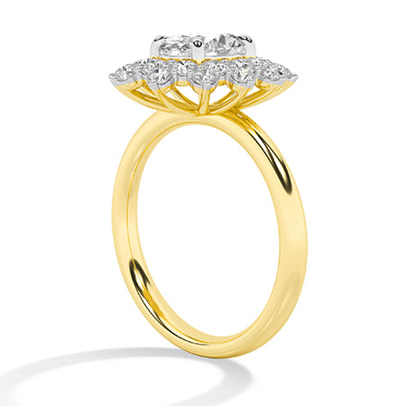 Round LG Diamond Ring in Yellow Gold - BH Diamond Center Antwerp