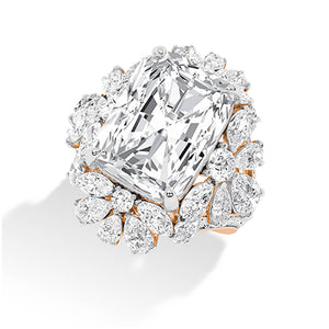 Cushion LG Diamond Ring in Rose Gold - BH Diamond Center Antwerp