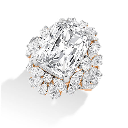 Cushion LG Diamond Ring in Rose Gold - BH Diamond Center Antwerp