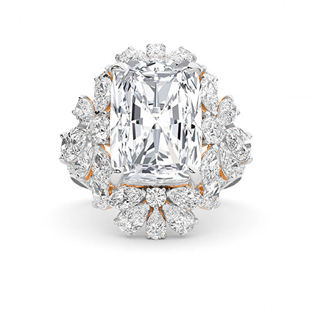 Cushion LG Diamond Ring in Rose Gold - BH Diamond Center Antwerp