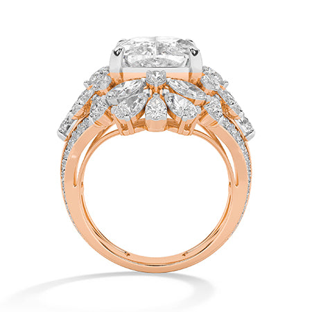 Cushion LG Diamond Ring in Rose Gold - BH Diamond Center Antwerp